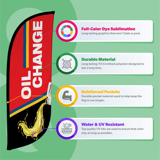 8ft Oil Change Feather Flag