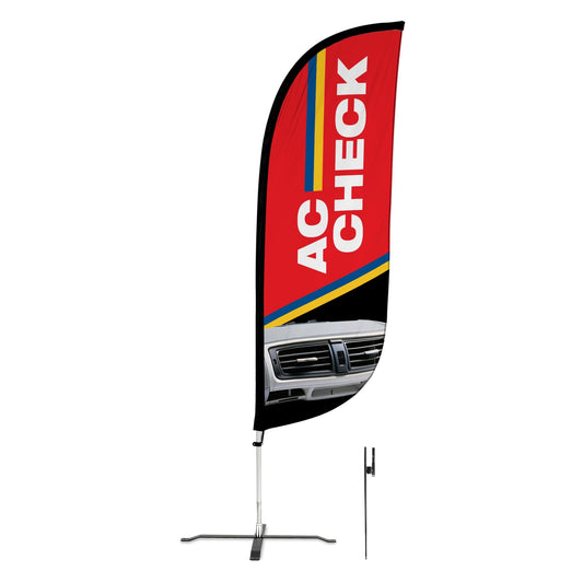 8ft AC Check Feather Flag