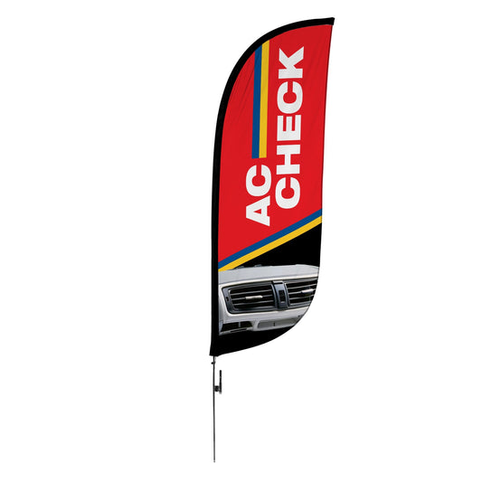 8ft AC Check Feather Flag