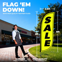 8ft Fluorescent Sale Feather Flag