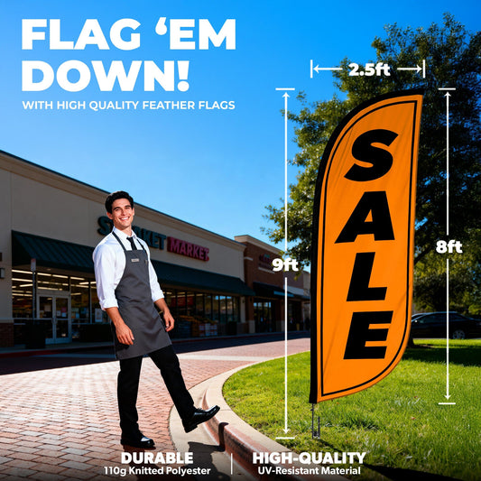 8ft Fluorescent Sale Feather Flag