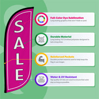 8ft Pink Sale Feather Flag