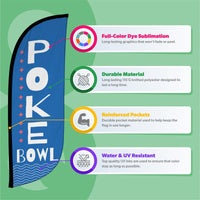 8ft Poke Bowl Feather Flag