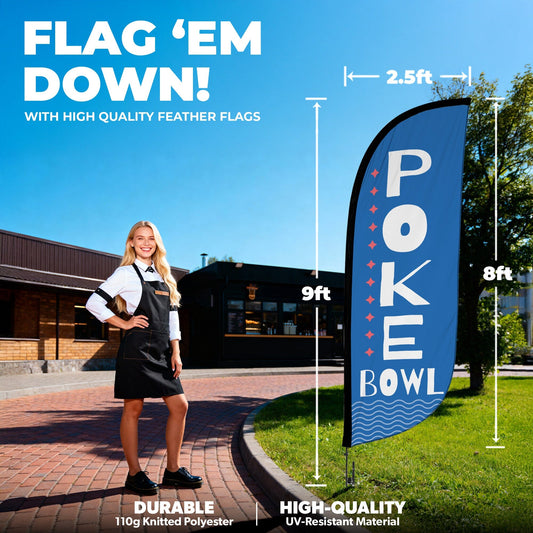 8ft Poke Bowl Feather Flag