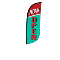 8ft Vintage Now Open Feather Flag