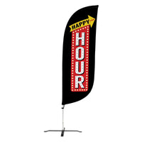 8ft Vintage Happy Hour Feather Flag