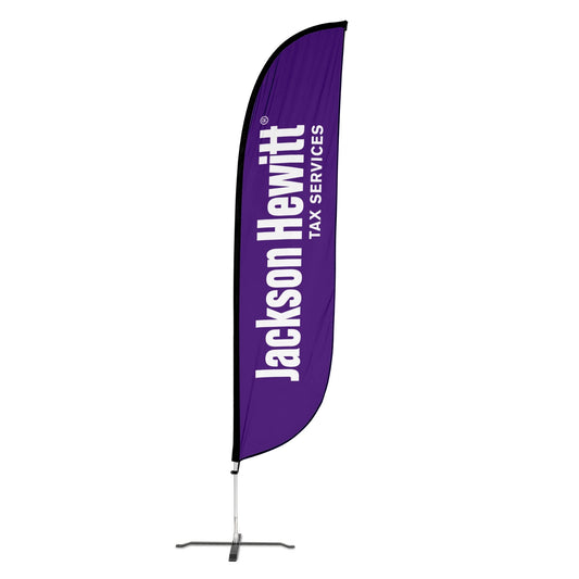 Jackson Hewitt 12ft Logo Feather Flag