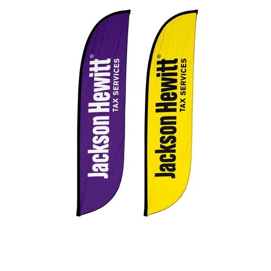 Jackson Hewitt 12ft Logo Feather Flag