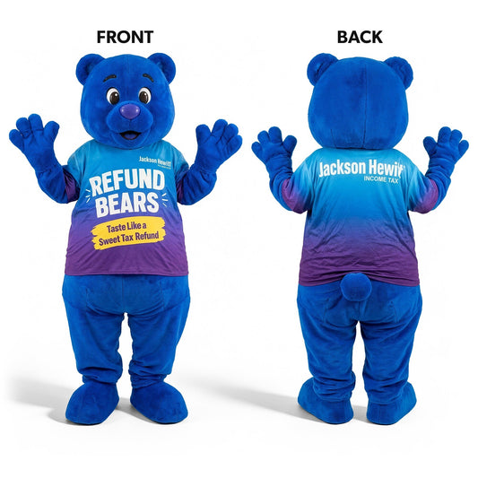 Jackson Hewitt Refund Bear Fur Mascot Costume