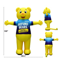 10ft Jackson Hewitt Refund Bear giant inflatable in yellow