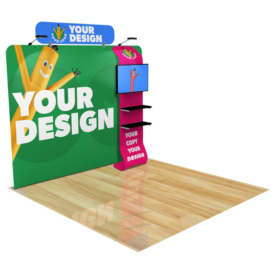 Fabric & Frame / + Waterfall Shelving / + LED Lights & Header