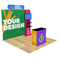 Fabric & Frame / + Waterfall Shelving & Podium / + Header