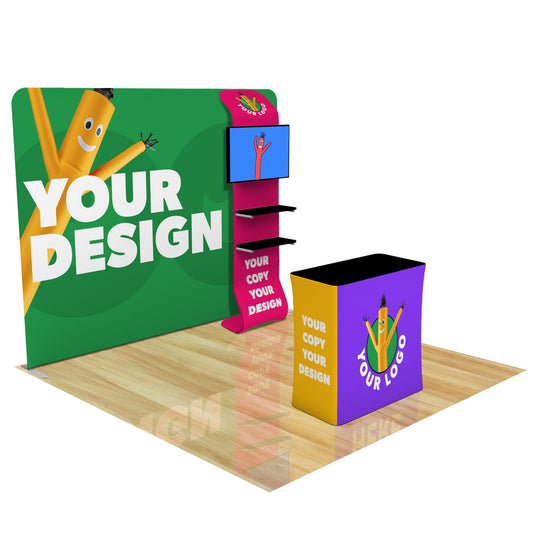 Fabric & Frame / + Waterfall Shelving & Podium / None