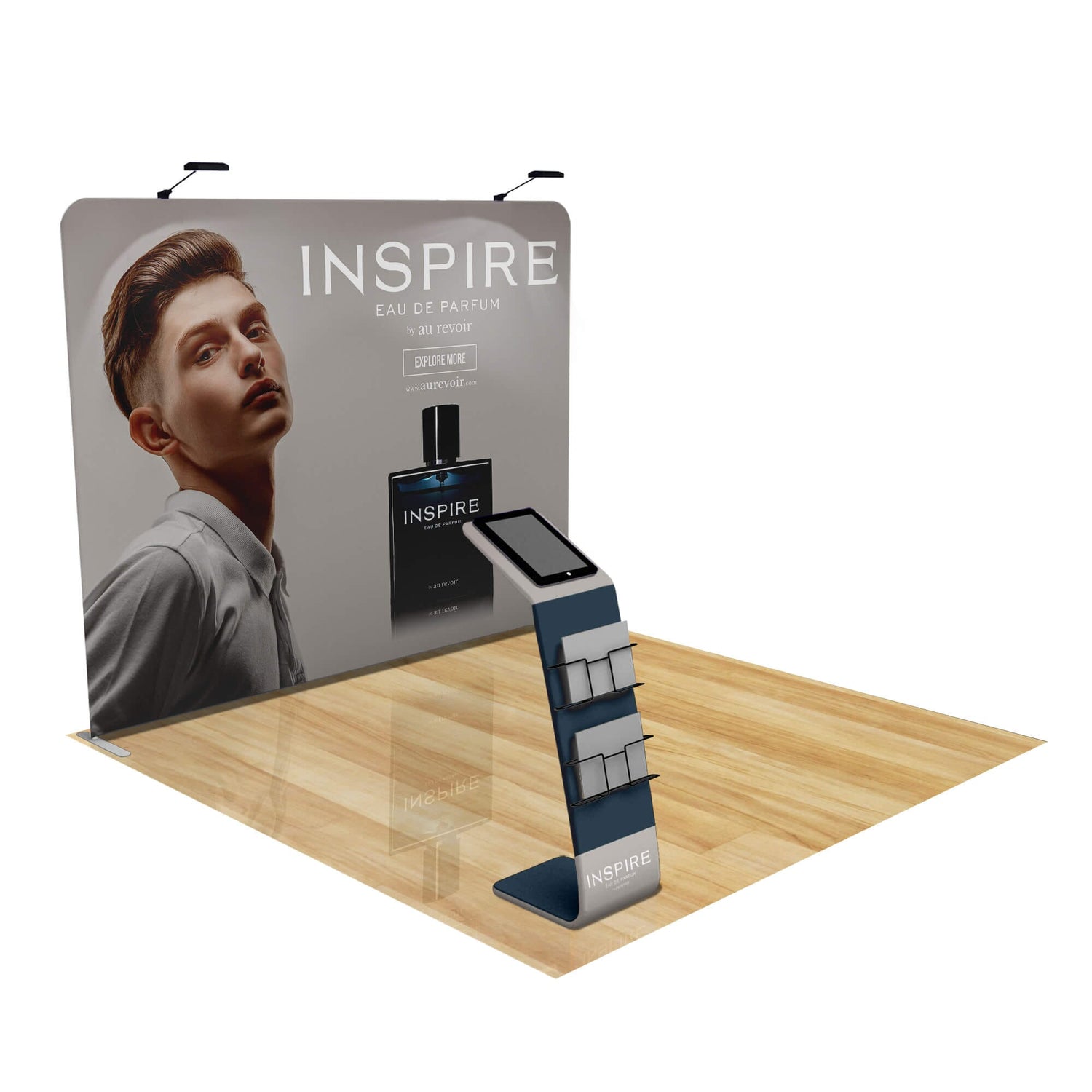10ft FastZip™ Media Stand Trade Show Booth Package 10M8020364