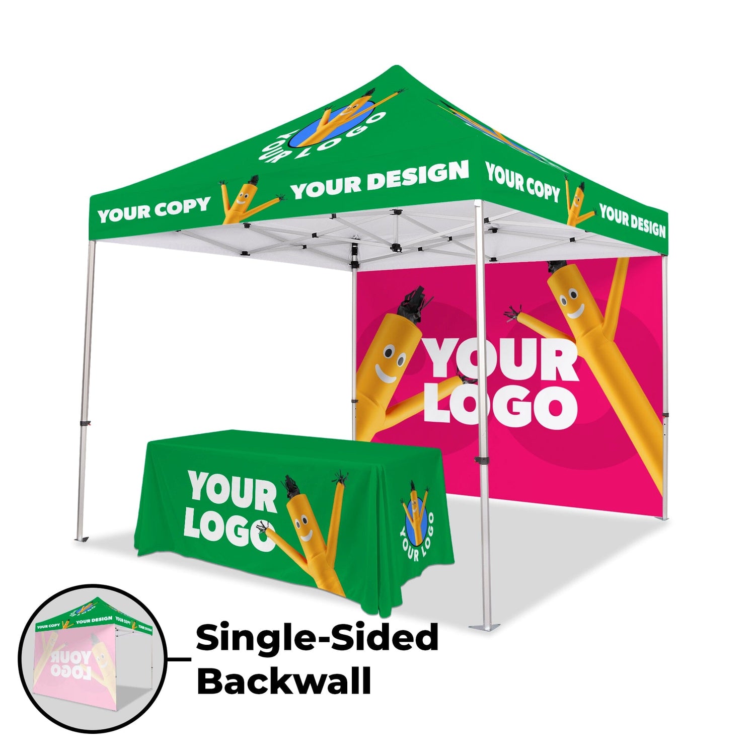 Canopy Top + Frame / Single-Sided Back Wall / 6ft Throw