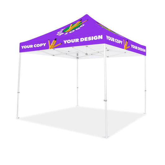 10x10 Custom Canopy Tent w/ Back Wall & Table Cover