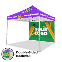 Canopy Top + Frame / Double-Sided Back Wall / No Table Cover