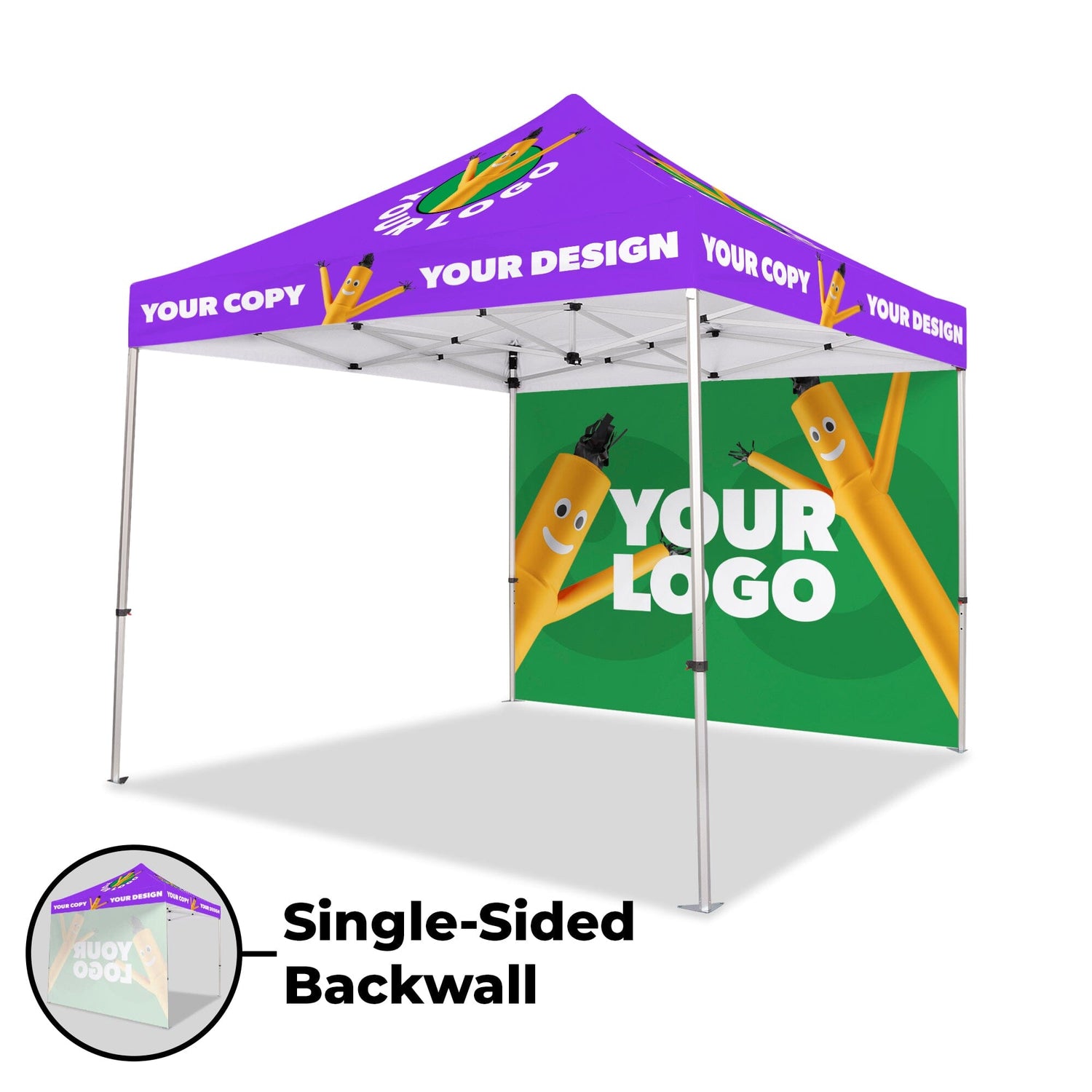 10' x 10' Custom Canopy Tent w/ Back Wall & Table Cover