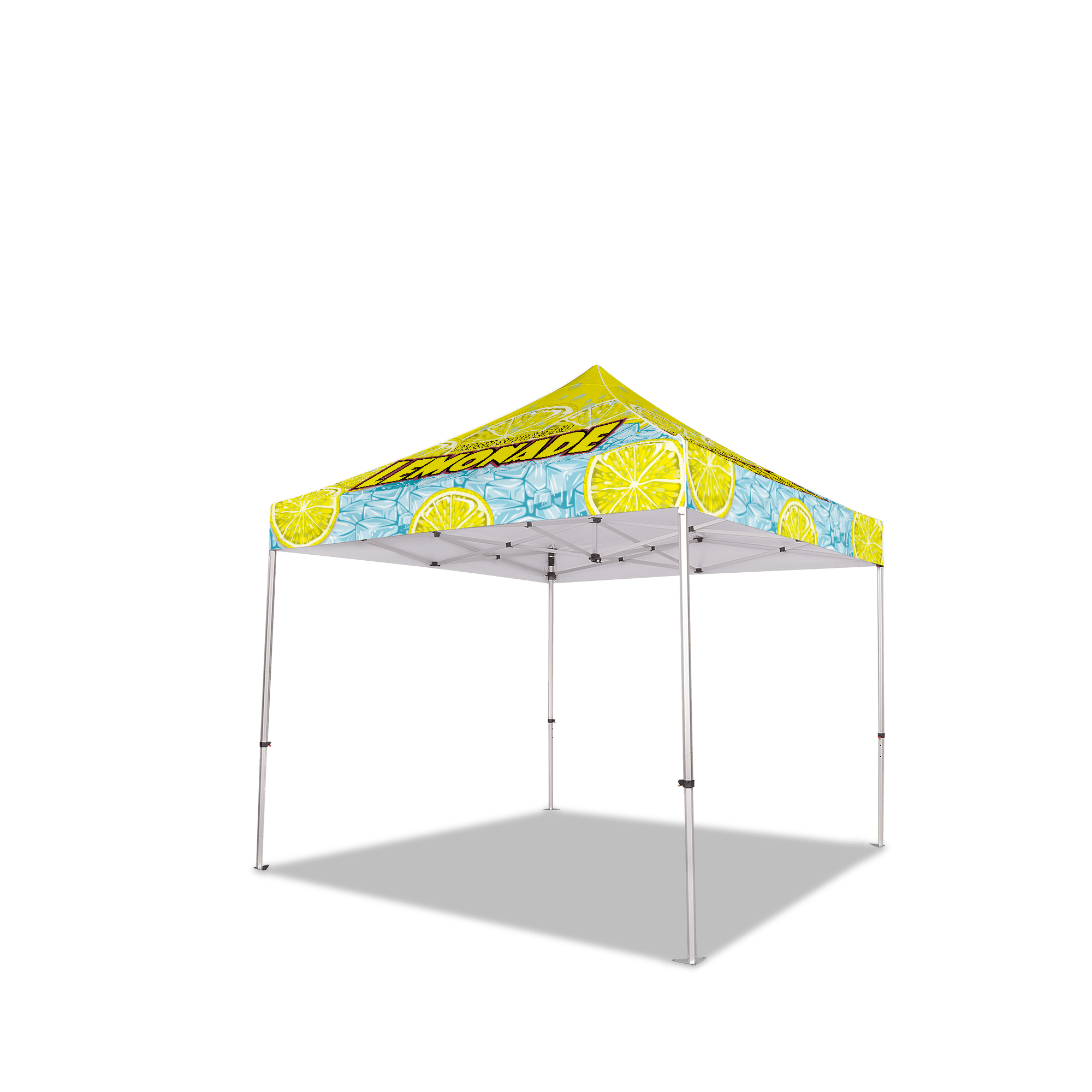 Custom Canopy Tent with Full Back, Half Side Walls, Feather Flags & Table Cover