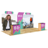 10x20 Trade Show Booth with Curved Media Wall