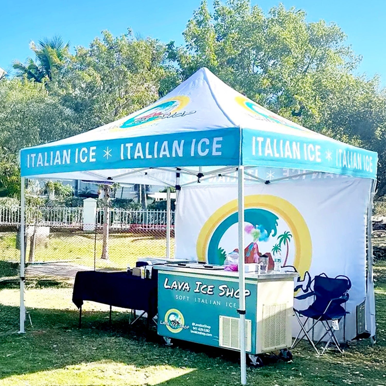 tent italian Custom Canopy Tent with Back Wall (10x10) | Full Color Printed Tent