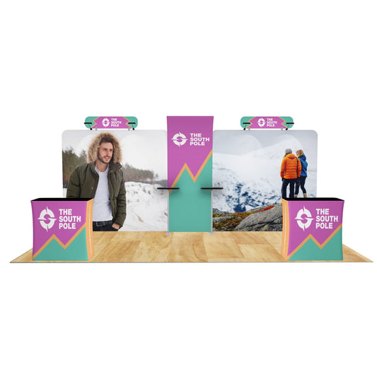 10x20 Trade Show Booth with Curved Media Wall