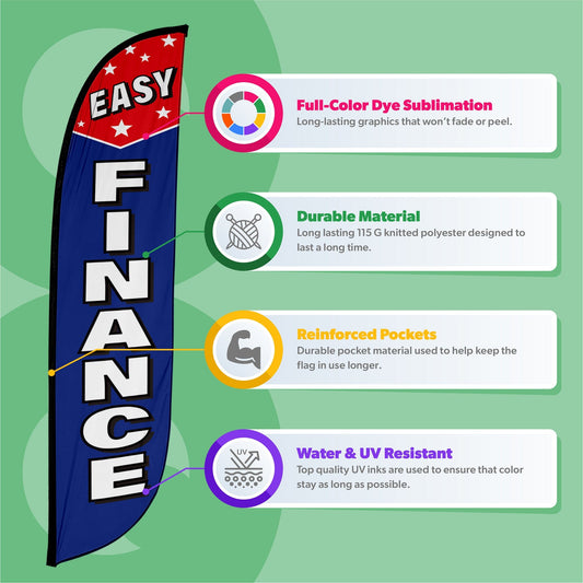 Easy Finance Feather Flag with Stars