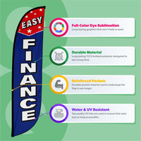 Easy Finance Feather Flag with Stars