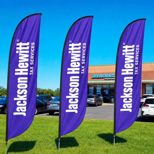 Jackson Hewitt 12ft Logo Feather Flag