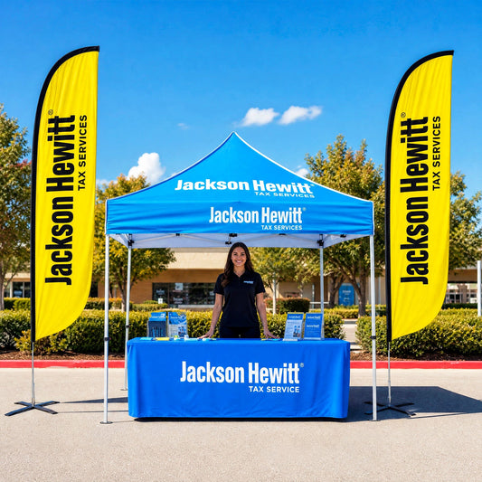 Jackson Hewitt 12ft Logo Feather Flag