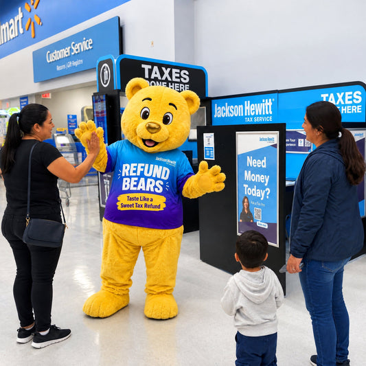 Jackson Hewitt Refund Bear Fur Mascot Costume