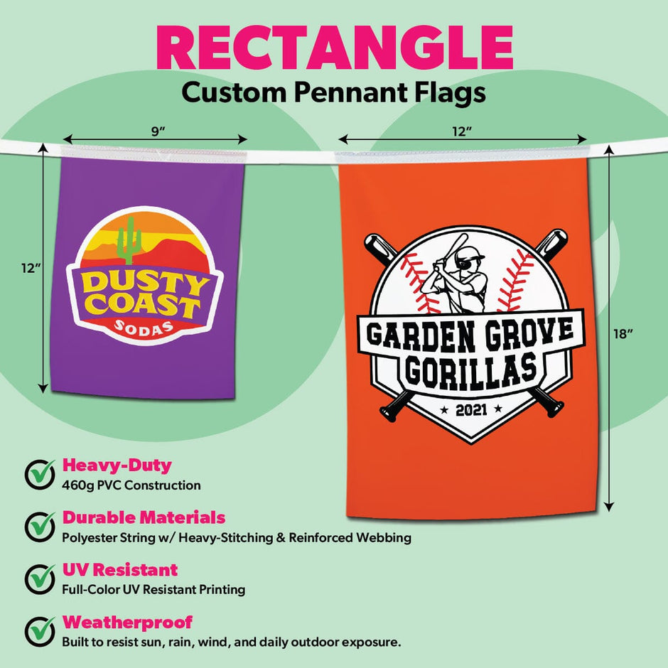 Custom String Pennant Flags | Custom Pennant Banners & Triangle Flags ...