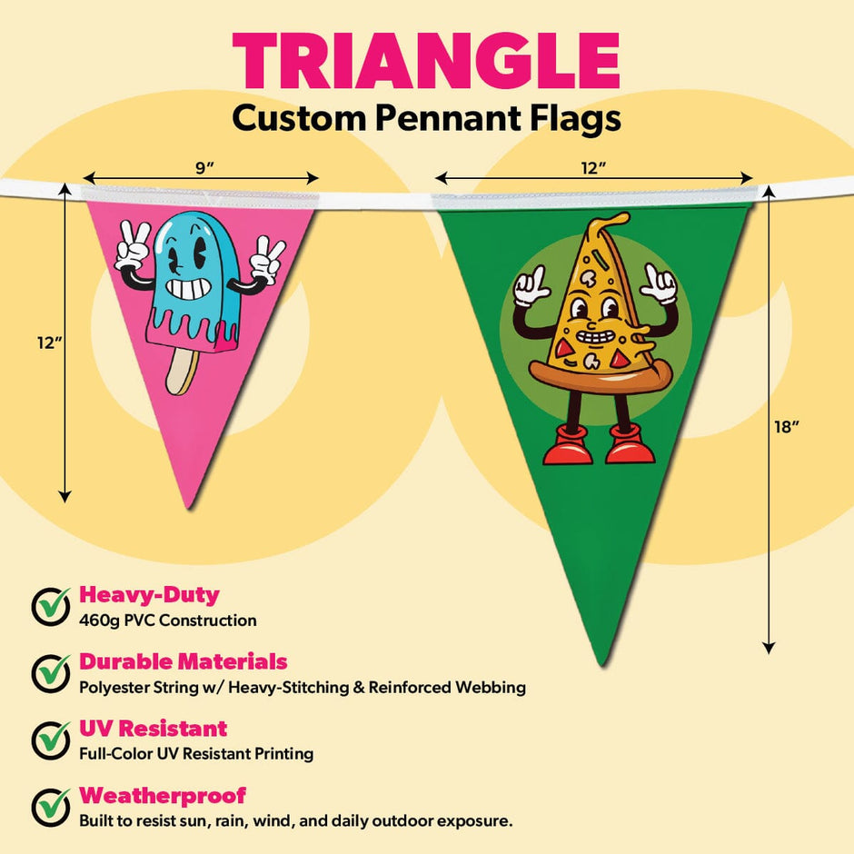 Custom String Pennant Flags | Custom Pennant Banners & Triangle Flags ...
