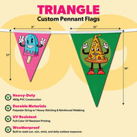 Custom Double-Sided Print String Pennant Flags