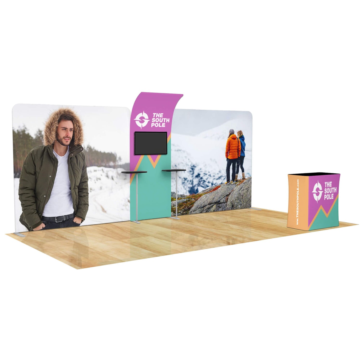20ft Curved Media Wall Trade Show Booth 10M8020185