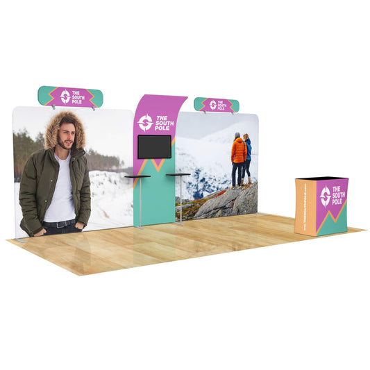 20ft Curved Media Wall Trade Show Booth 10M8020191