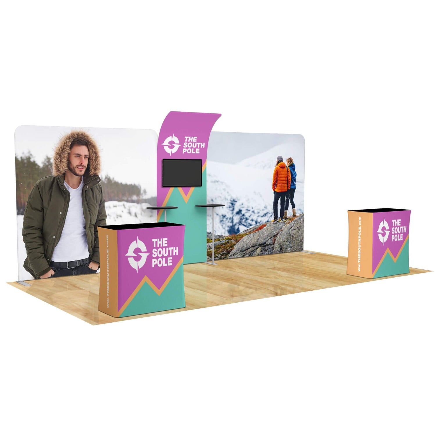 20ft Curved Media Wall Trade Show Booth 10M8020188
