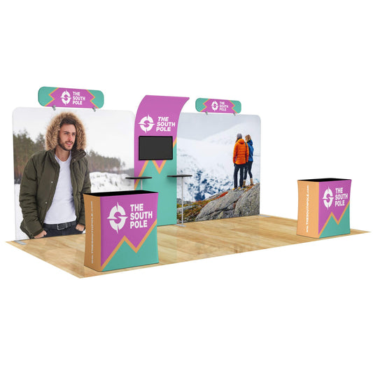 20ft Curved Media Wall Trade Show Booth 10M8020192