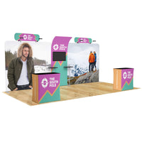 20ft Curved Media Wall Trade Show Booth 10M8020190