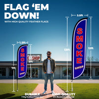 Smoke Shop Feather Flag Blue