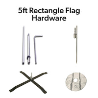 5ft Rectangle Flag Hardware