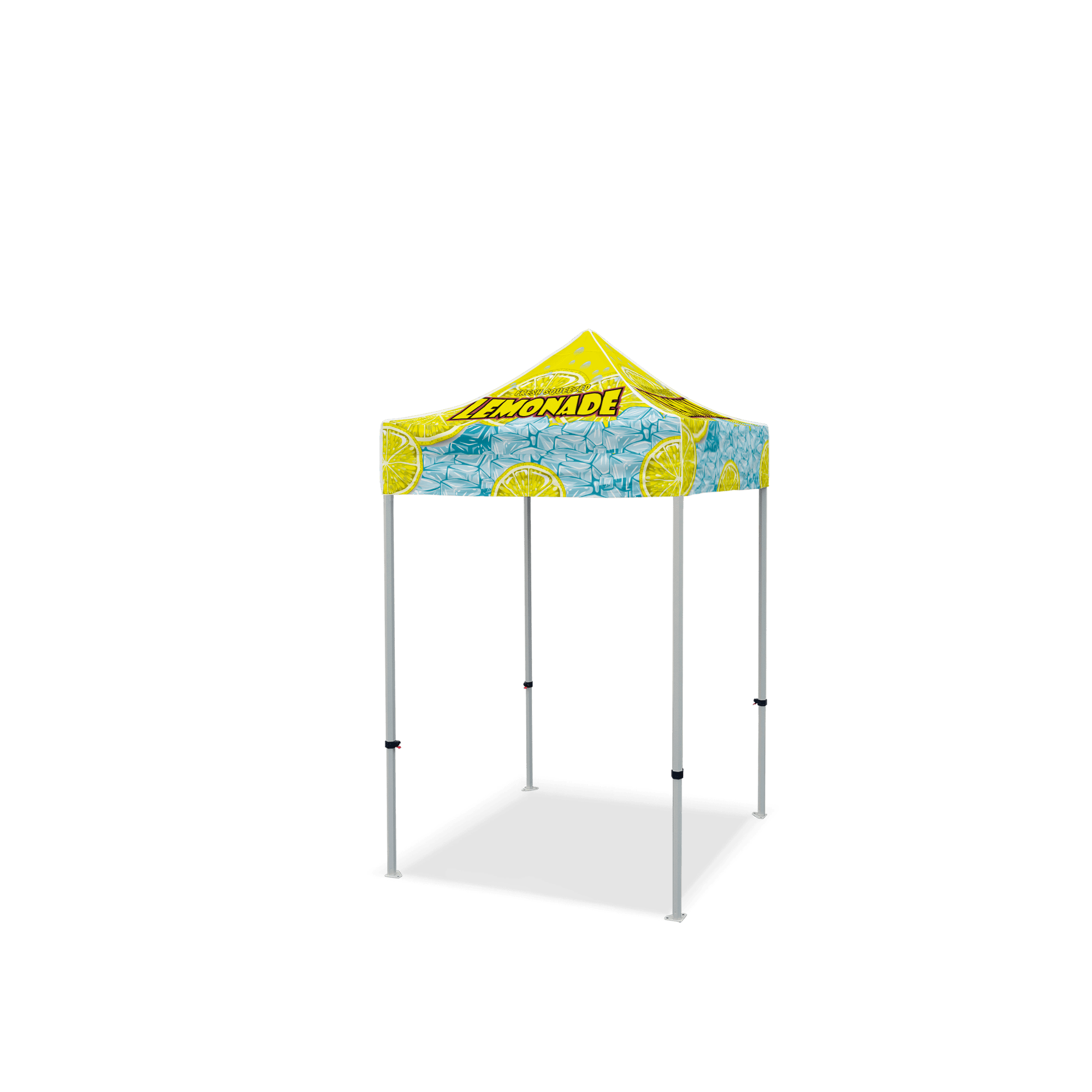 Custom Canopy Tent with Full Back, Half Side Walls, Feather Flags & Table Cover