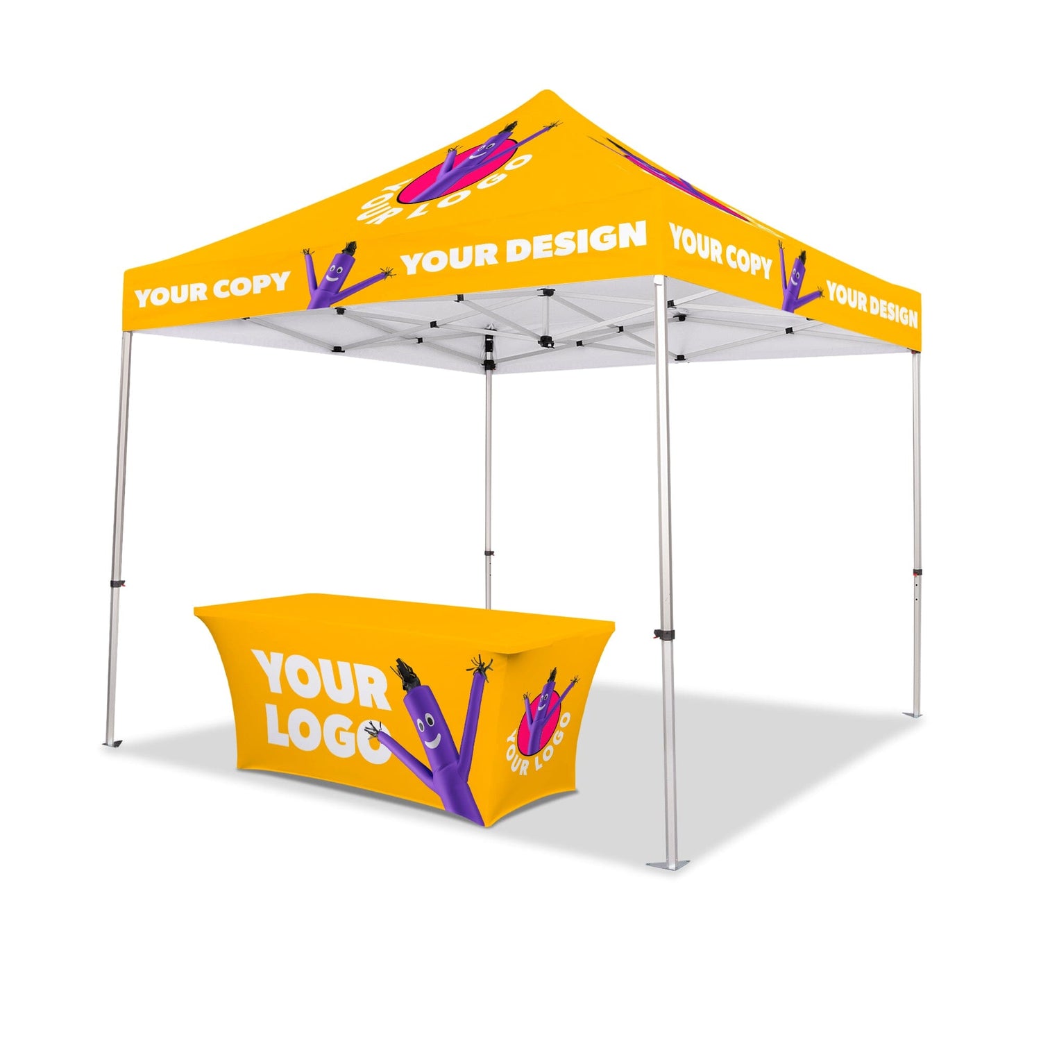 10x10 Custom Canopy Tent w/ Table Cover + Back & Side Walls
