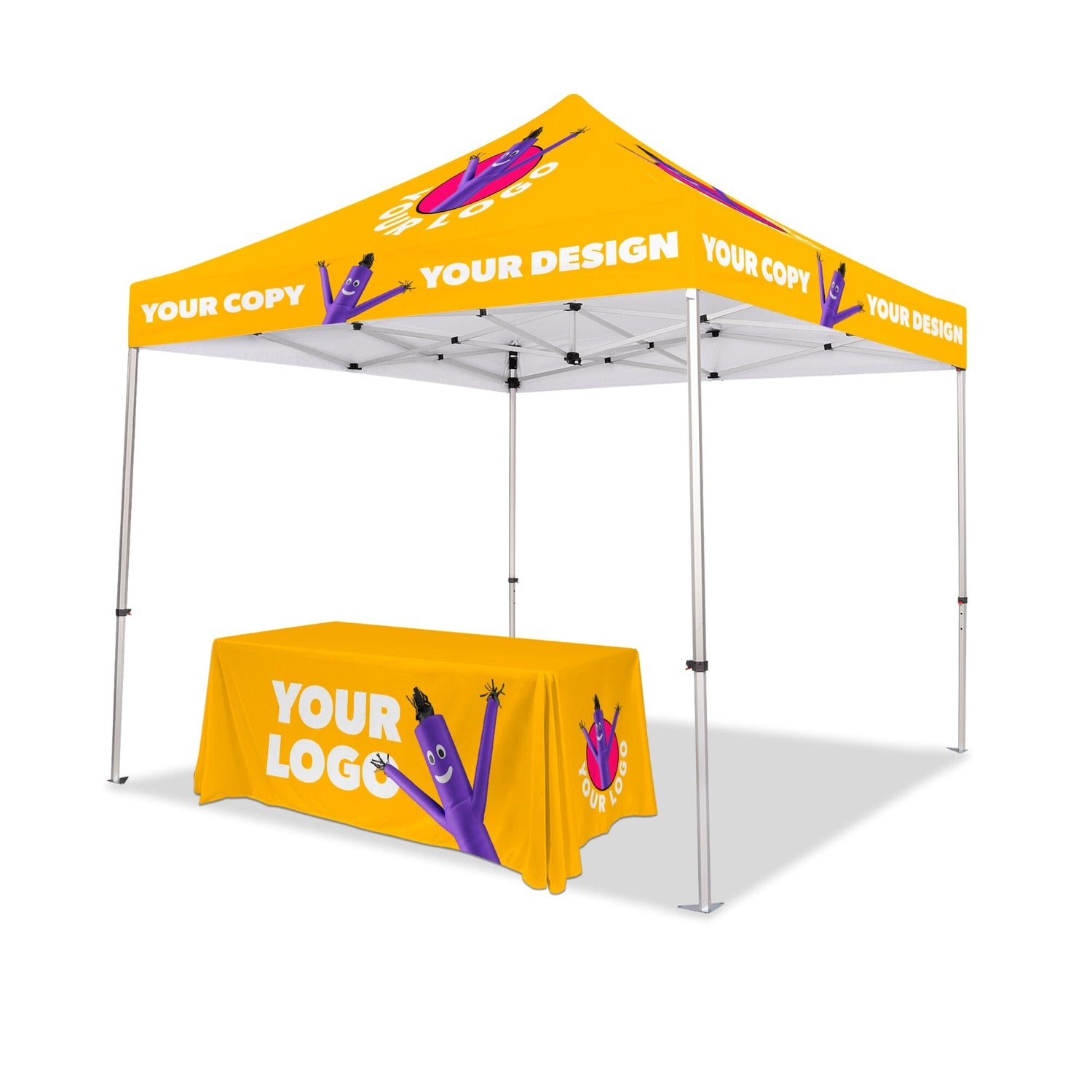 10x10 Custom Canopy Tent w/ Table Cover + Back & Side Walls