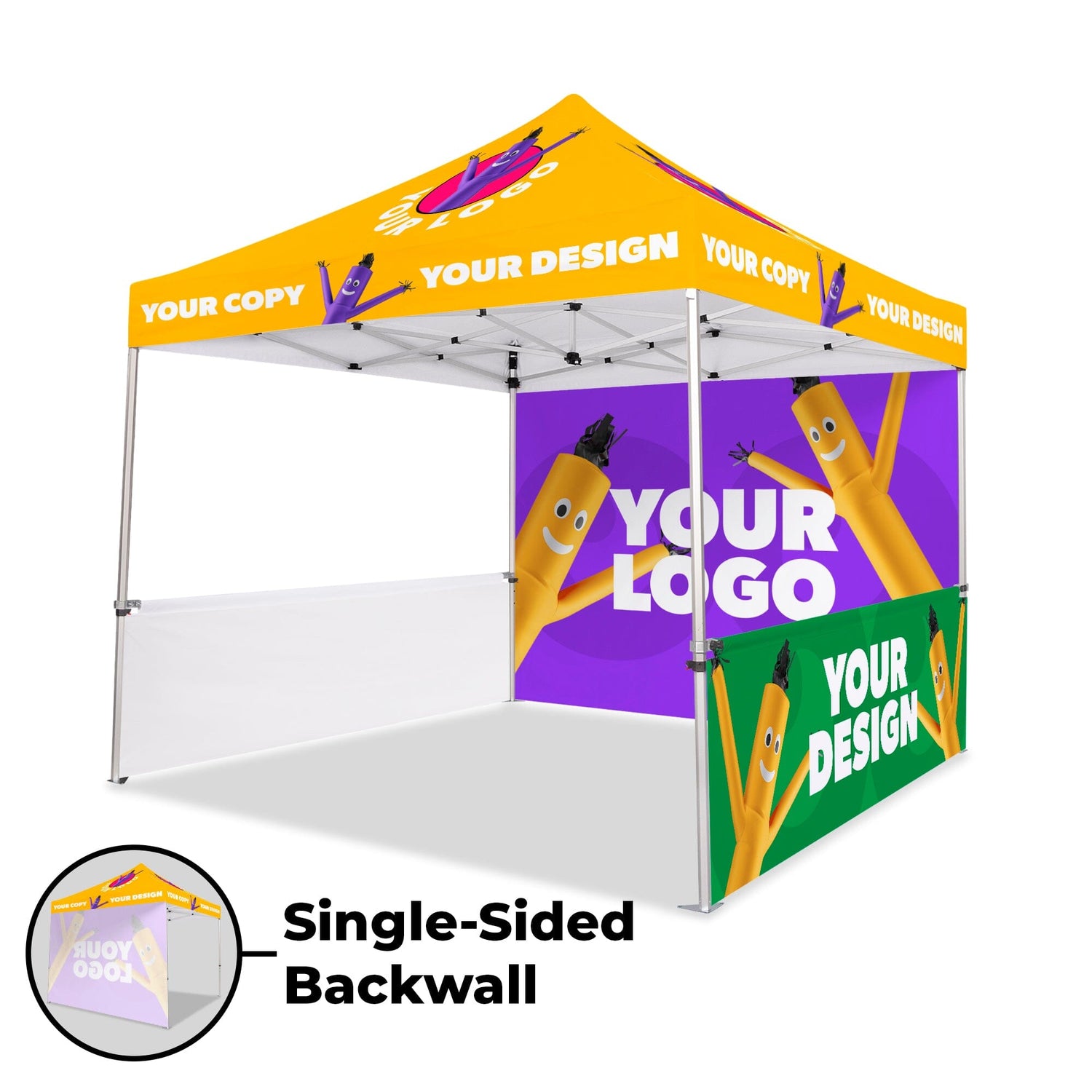 10x10 Custom Canopy Tent w/ Table Cover + Back & Side Walls