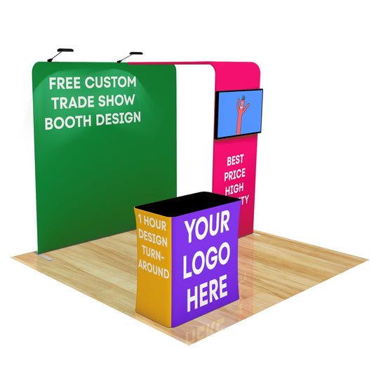 8ft FastZip™ Custom Trade Show Booth Builder