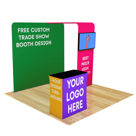 8ft FastZip™ Custom Trade Show Booth Builder