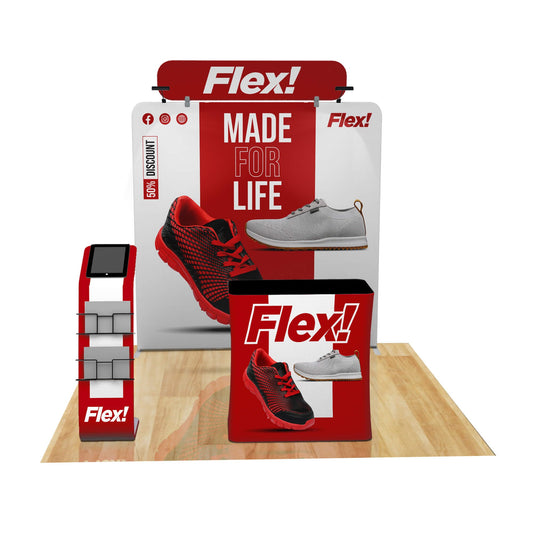 8ft FastZip™ Media Stand Trade Show Booth 
