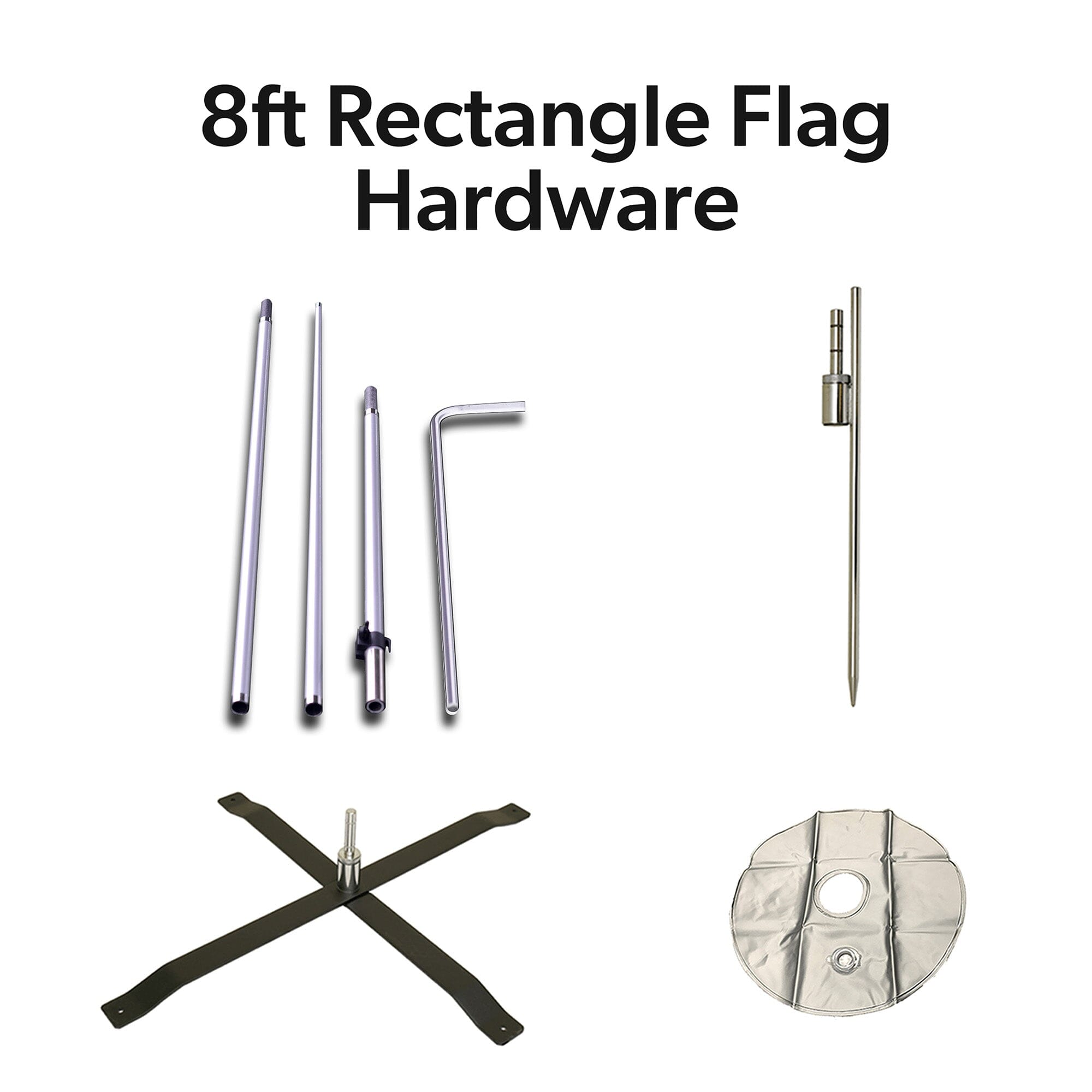 8ft Rectangle Flag Hardware – LookOurWay