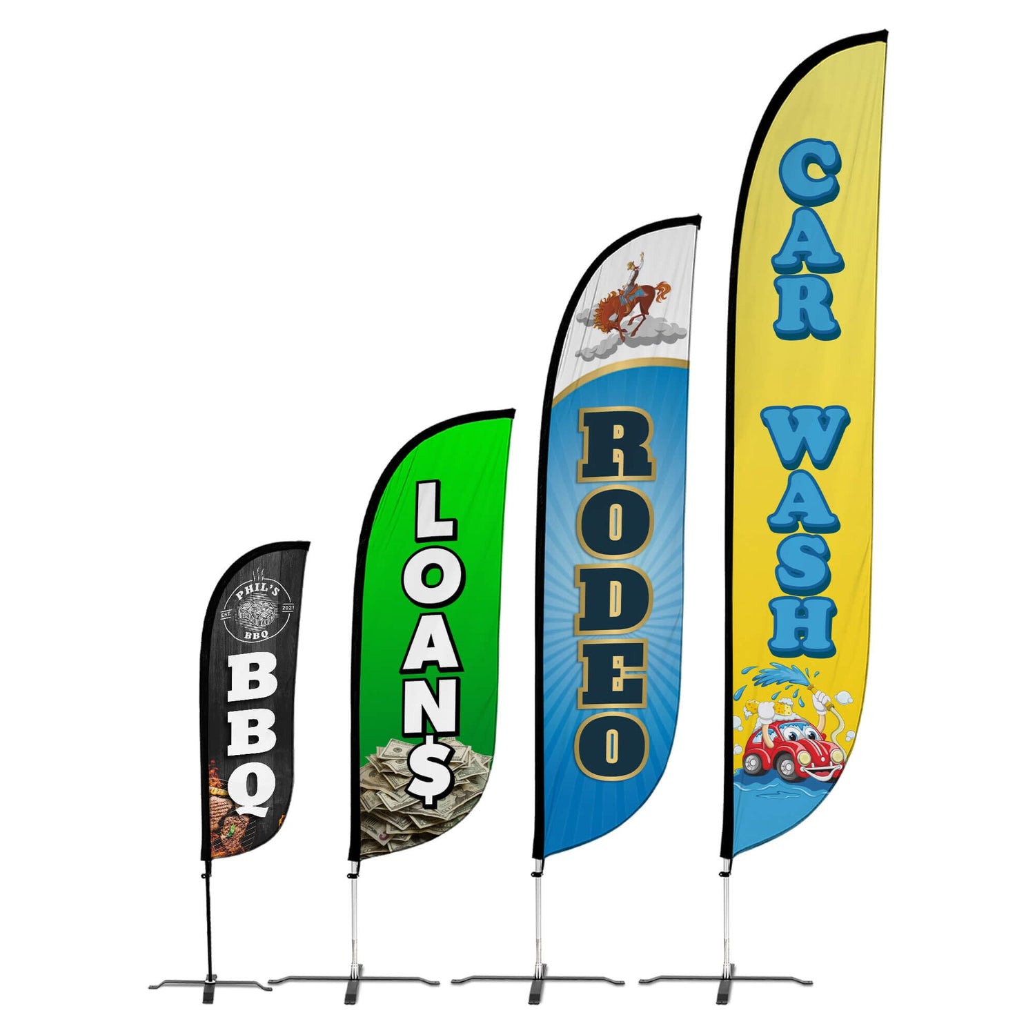 One Choice 14 ft Marketing Feather Flags Custom Printed - Spike Base